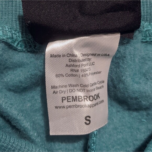 NWT Pembrook Fleece Sweatsuit Set S Small Pants Sweatshirt Crewneck Top Teal New - Picture 10 of 10
